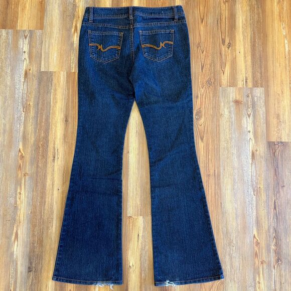 SO Y2K Low-Rise Dark Wash Flare Jeans - Size 7 Long - Picture 3 of 7